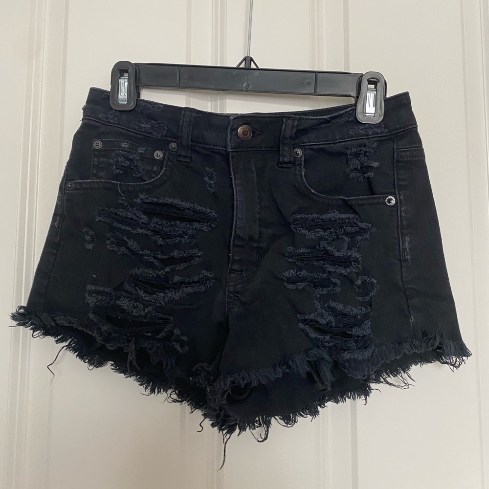 American eagle black jean shorts